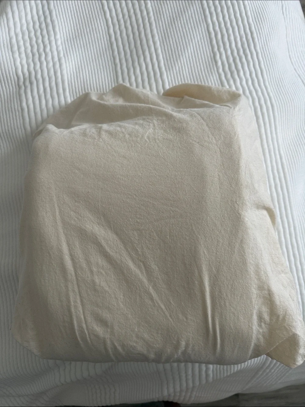 Restoration Hardware Soft Ivory Linen Pillow Cover with Hidden Closure